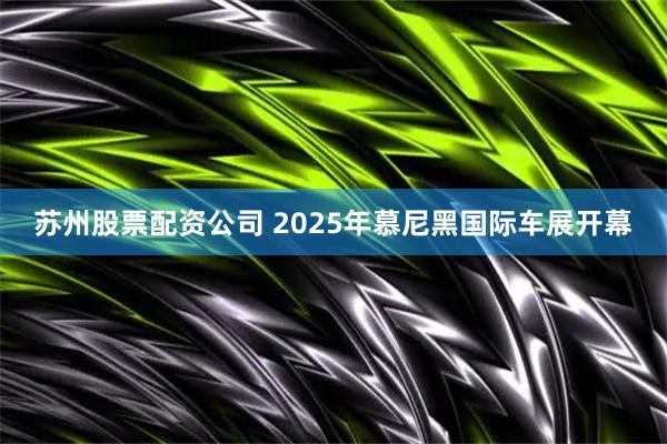 苏州股票配资公司 2025年慕尼黑国际车展开幕